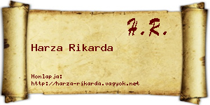 Harza Rikarda névjegykártya